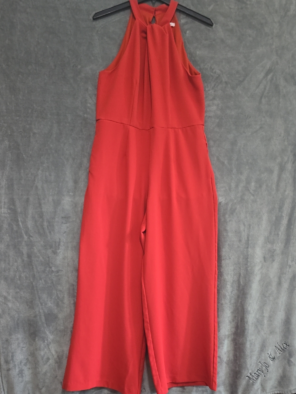 Julia And Jordan Orange Halter Wide-Leg Jumpsuit - Women's
